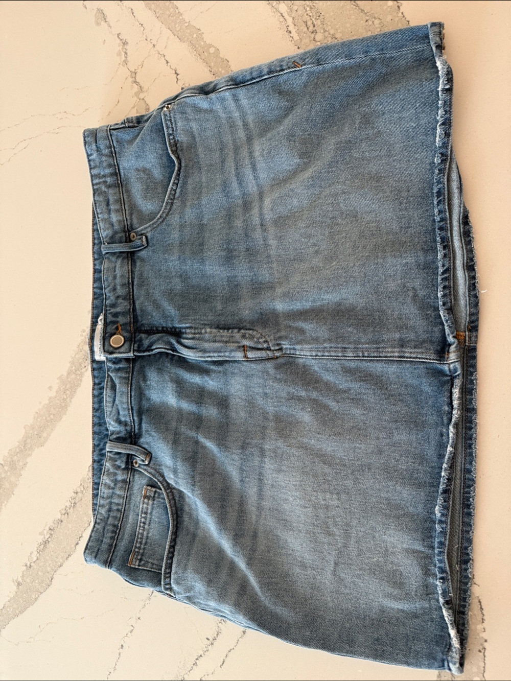Good American Light Blue Denim Skirt